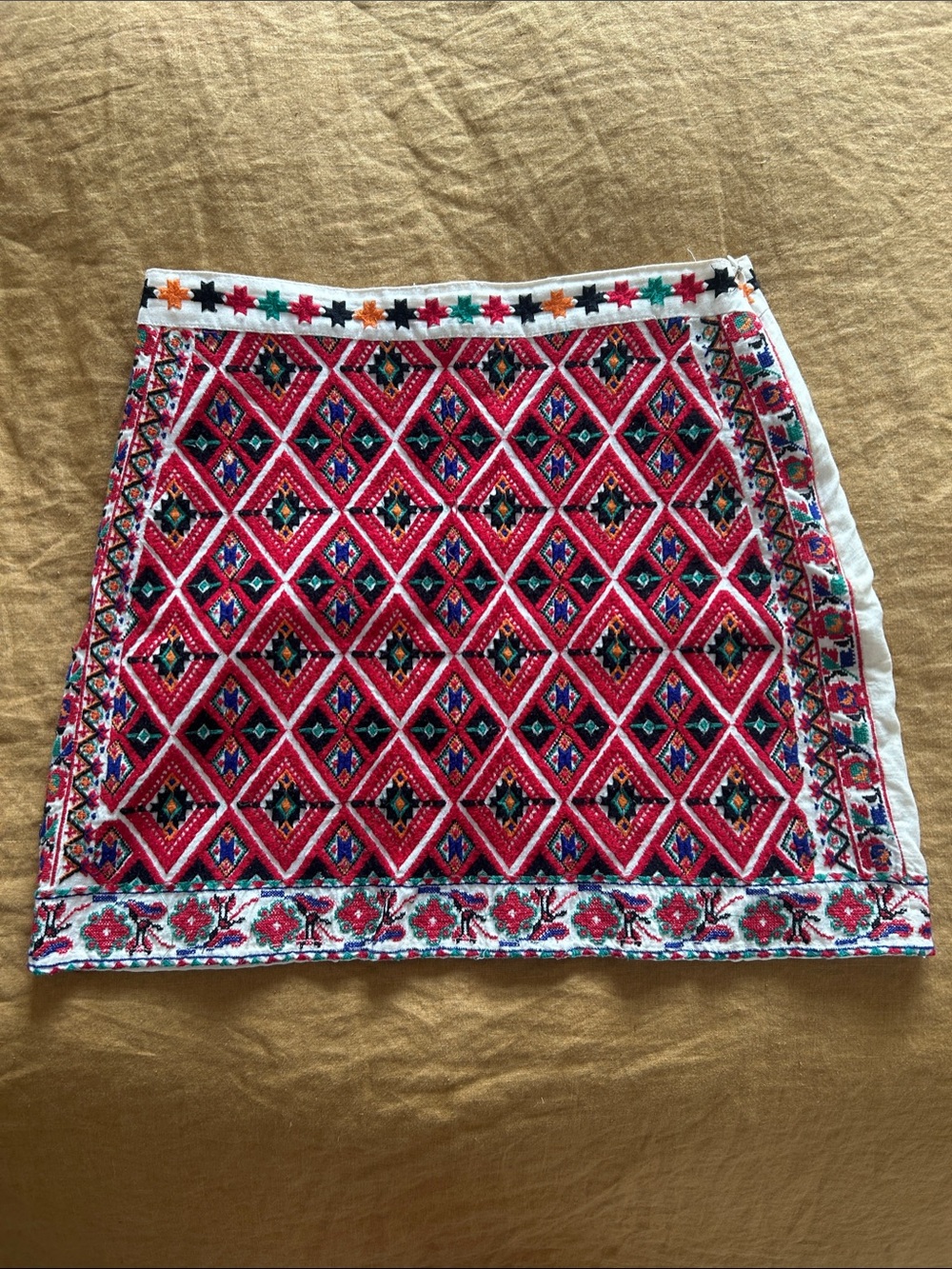 Embroidered Topshop Geometric Mini Skirt
